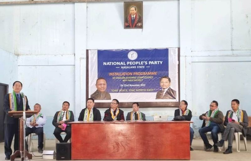 NPP Nagaland State installed its 18 Chozuba A/C Unit under Phek district at Vamuzo Memorial Town Hall, Chozuba on November 22. (Photo Courtesy: NPP Nagaland)